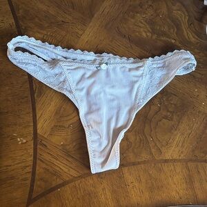 Lace trimmed lavender thong panties size small